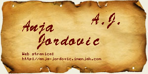 Anja Jordović vizit kartica
